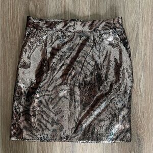 Zara animal print sequins mini skirt